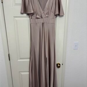 Birdy Grey champagne silk bridesmaid dress